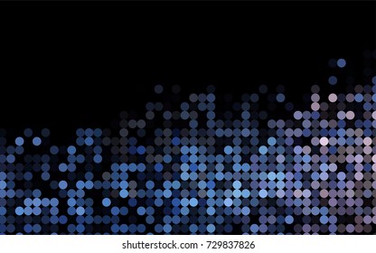 Dark BLUE vector red banner with set of circles, dots. Donuts Background. Creative Design Template. Technological halftone illustration.