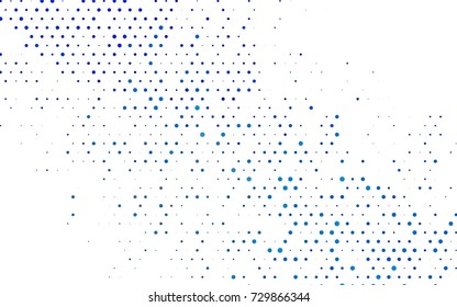 Dark BLUE vector red banner with set of circles, dots. Donuts Background. Creative Design Template. Technological halftone illustration.