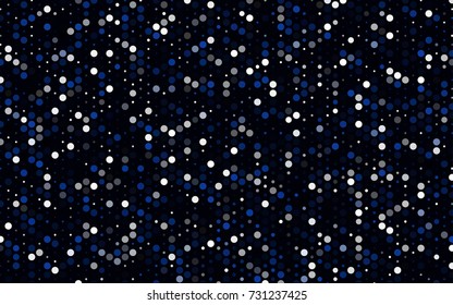 Dark BLUE vector red banner with set of circles, dots. Donuts Background. Creative Design Template. Technological halftone illustration.