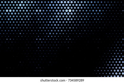 Dark BLUE vector red banner with set of circles, dots. Donuts Background. Creative Design Template. Technological halftone illustration.
