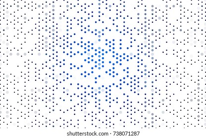 Dark BLUE vector red banner with set of circles, dots. Donuts Background. Creative Design Template. Technological halftone illustration.