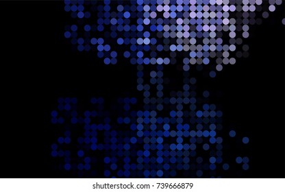 Dark BLUE vector red banner with set of circles, dots. Donuts Background. Creative Design Template. Technological halftone illustration.