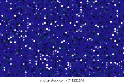 Dark BLUE vector red banner with set of circles, dots. Donuts Background. Creative Design Template. Technological halftone illustration.