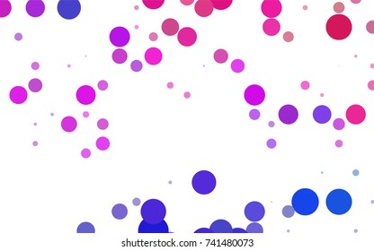 Dark BLUE vector red banner with set of circles, dots. Donuts Background. Creative Design Template. Technological halftone illustration.