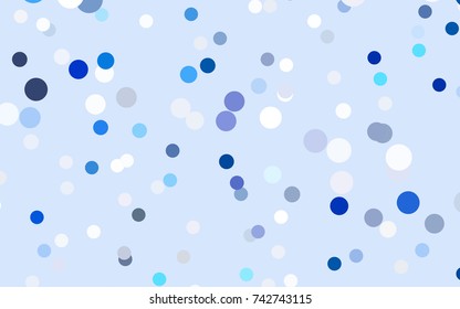 Dark BLUE vector red banner with set of circles, dots. Donuts Background. Creative Design Template. Technological halftone illustration.
