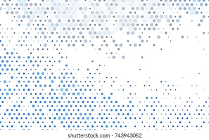 Dark BLUE vector red banner with set of circles, dots. Donuts Background. Creative Design Template. Technological halftone illustration.