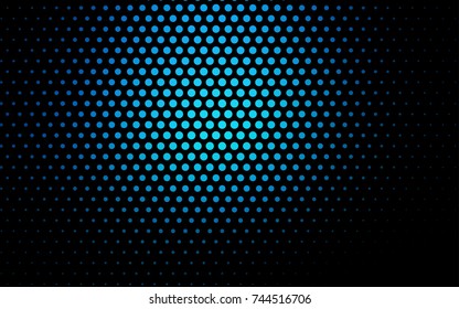 Dark BLUE vector red banner with set of circles, dots. Donuts Background. Creative Design Template. Technological halftone illustration.