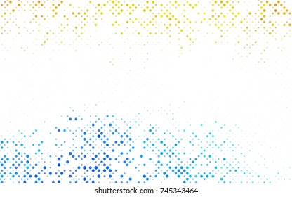 Dark BLUE vector red banner with set of circles, dots. Donuts Background. Creative Design Template. Technological halftone illustration.