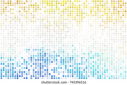 Dark BLUE vector red banner with set of circles, dots. Donuts Background. Creative Design Template. Technological halftone illustration.