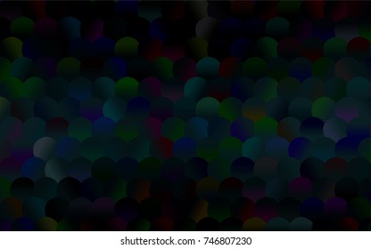 Dark BLUE vector red banner with set of circles, dots. Donuts Background. Creative Design Template. Technological halftone illustration.
