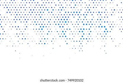 Dark BLUE vector red banner with set of circles, dots. Donuts Background. Creative Design Template. Technological halftone illustration.