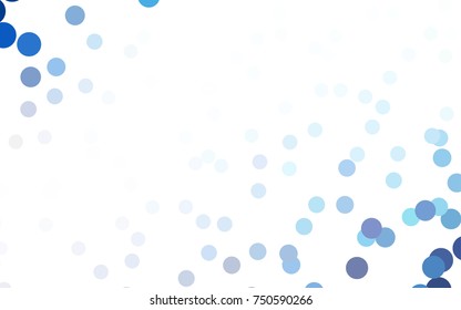 Dark BLUE vector red banner with set of circles, dots. Donuts Background. Creative Design Template. Technological halftone illustration.