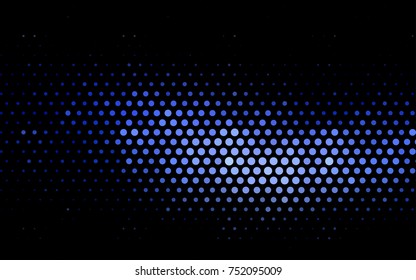 Dark BLUE vector red banner with set of circles, dots. Donuts Background. Creative Design Template. Technological halftone illustration.