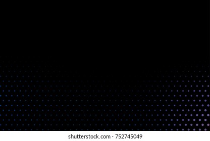 Dark BLUE vector red banner with set of circles, dots. Donuts Background. Creative Design Template. Technological halftone illustration.