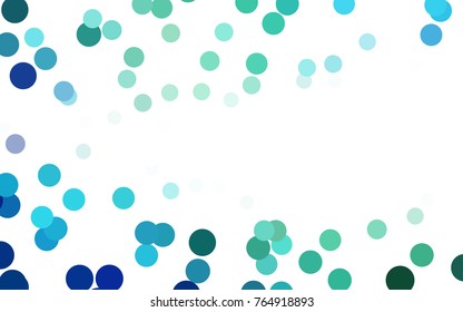 Dark BLUE vector red banner with set of circles, dots. Donuts Background. Creative Design Template. Technological halftone illustration.