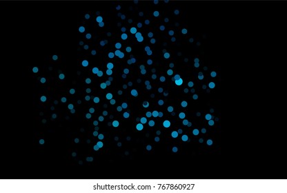 Dark BLUE vector red banner with set of circles, dots. Donuts Background. Creative Design Template. Technological halftone illustration.