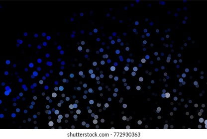 Dark BLUE vector red banner with set of circles, dots. Donuts Background. Creative Design Template. Technological halftone illustration.
