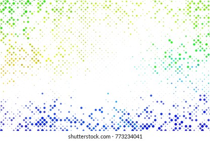 Dark BLUE vector red banner with set of circles, dots. Donuts Background. Creative Design Template. Technological halftone illustration.