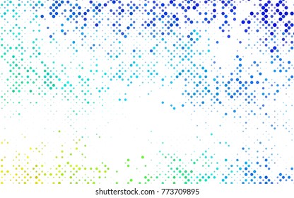 Dark BLUE vector red banner with set of circles, dots. Donuts Background. Creative Design Template. Technological halftone illustration.
