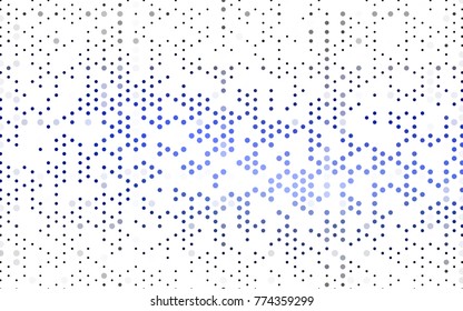 Dark BLUE vector red banner with set of circles, dots. Donuts Background. Creative Design Template. Technological halftone illustration.