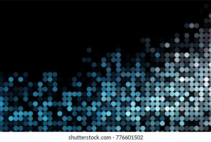 Dark BLUE vector red banner with set of circles, dots. Donuts Background. Creative Design Template. Technological halftone illustration.