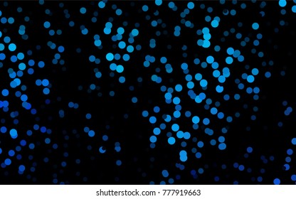 Dark BLUE vector red banner with set of circles, dots. Donuts Background. Creative Design Template. Technological halftone illustration.