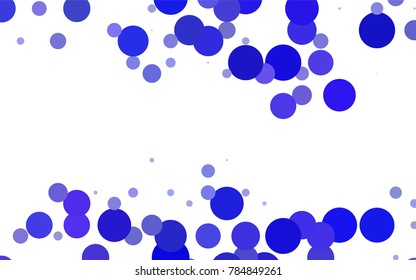 Dark BLUE vector red banner with set of circles, dots. Donuts Background. Creative Design Template. Technological halftone illustration.