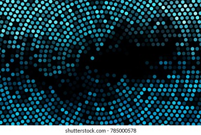 Dark BLUE vector red banner with set of circles, dots. Donuts Background. Creative Design Template. Technological halftone illustration.