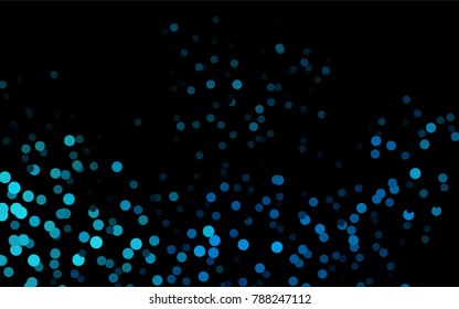 Dark BLUE vector red banner with set of circles, dots. Donuts Background. Creative Design Template. Technological halftone illustration.