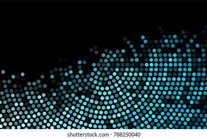 Dark BLUE vector red banner with set of circles, dots. Donuts Background. Creative Design Template. Technological halftone illustration.