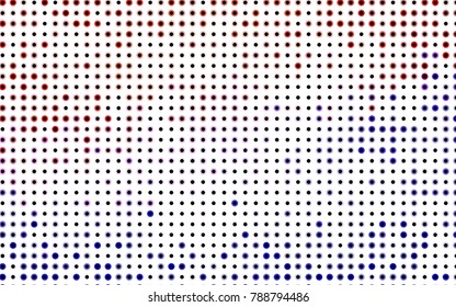 Dark BLUE vector red banner with set of circles, dots. Donuts Background. Creative Design Template. Technological halftone illustration.