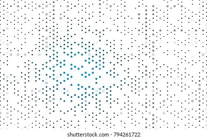 Dark BLUE vector red banner with set of circles, dots. Donuts Background. Creative Design Template. Technological halftone illustration.