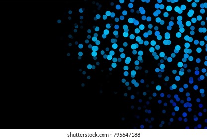 Dark BLUE vector red banner with set of circles, dots. Donuts Background. Creative Design Template. Technological halftone illustration.