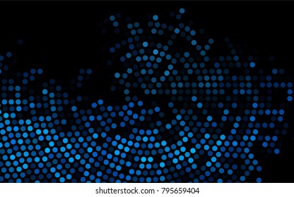 Dark BLUE vector red banner with set of circles, dots. Donuts Background. Creative Design Template. Technological halftone illustration.