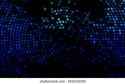 Dark BLUE vector red pattern of geometric circles, shapes. Colorful mosaic banner. Geometric background with colored disks.