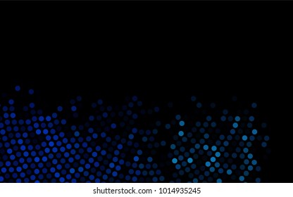 Dark BLUE vector red pattern of geometric circles, shapes. Colorful mosaic banner. Geometric background with colored disks.