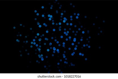 Dark BLUE vector red pattern of geometric circles, shapes. Colorful mosaic banner. Geometric background with colored disks.