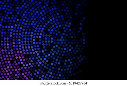 Dark BLUE vector red pattern of geometric circles, shapes. Colorful mosaic banner. Geometric background with colored disks.