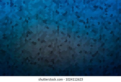Dark BLUE vector red pattern of geometric circles, shapes. Colorful mosaic banner. Geometric background with colored disks.