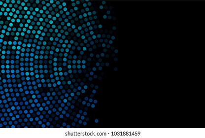 Dark BLUE vector red pattern of geometric circles, shapes. Colorful mosaic banner. Geometric background with colored disks.
