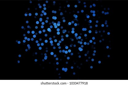 Dark BLUE vector red pattern of geometric circles, shapes. Colorful mosaic banner. Geometric background with colored disks.