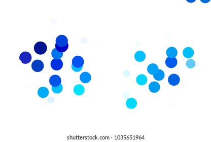 Dark BLUE vector red pattern of geometric circles, shapes. Colorful mosaic banner. Geometric background with colored disks.
