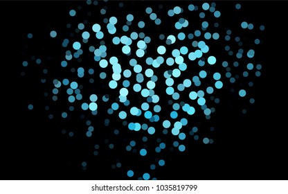 Dark BLUE vector red pattern of geometric circles, shapes. Colorful mosaic banner. Geometric background with colored disks.