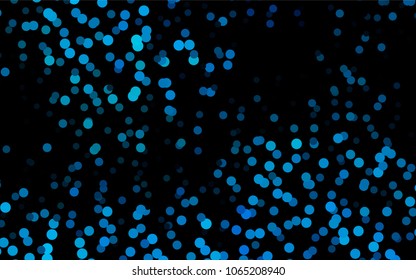 Dark BLUE vector red pattern of geometric circles, shapes. Colorful mosaic banner. Geometric background with colored disks.
