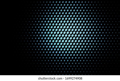 Dark BLUE vector red pattern of geometric circles, shapes. Colorful mosaic banner. Geometric background with colored disks.