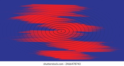 Dark Blue, vector red pattern of geometric circles, shapes. Colorful mosaic banner. Geometric background with colored disks.