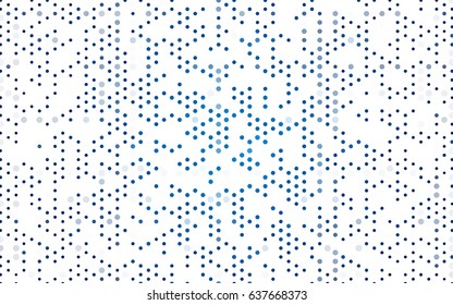 Dark BLUE vector red pattern of geometric circles, shapes. Colorful mosaic banner. Geometric background with colored disks.