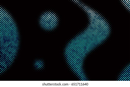 Dark BLUE vector red pattern of geometric circles, shapes. Colorful mosaic banner. Geometric background with colored disks.