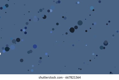 Dark BLUE vector red pattern of geometric circles, shapes. Colorful mosaic banner. Geometric background with colored disks.