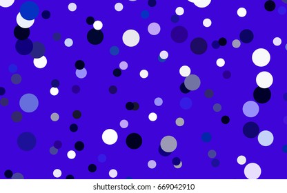 Dark BLUE vector red pattern of geometric circles, shapes. Colorful mosaic banner. Geometric background with colored disks.